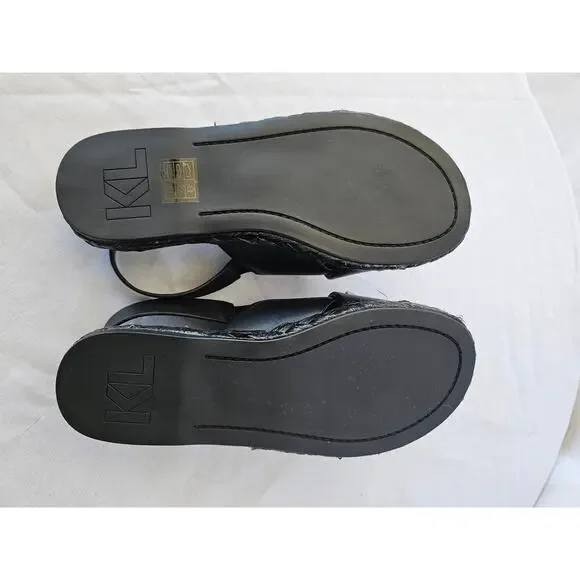 KARL LAGERFELD Women's Charla Slingback Espadrille Sandals In Black Size 5.5 M - Picture 7 of 7